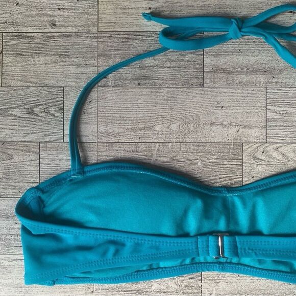 Retro, Turquoise, Pin-Up Style, Balconette, Twist Front, Bikini Top - Picture 10 of 14